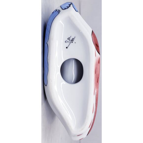 ? Helina Tilk Handpainted Ceramic Napkin Card Holder Dog and Cat~ Signed in VGUC - Picture 6 of 9